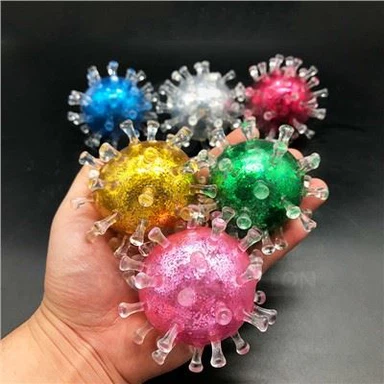 Нове надходження Fidget Squeeze Squishy Virus Glitter Stress Balls Декомпресія Stress Relief Anti Stress Vent Beads Ball For Kids